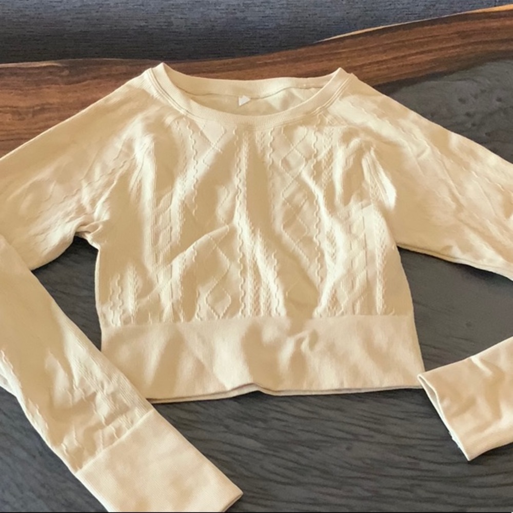 Cream Long Sleeve Knit Sweater